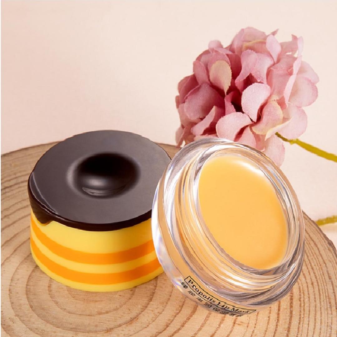 1 PC Bee Lip Balm Honey Pot,Honey Propolis Lip Mask Moisturizing Moisture Nourishing Dry & Chapped Lips, BBD 11/28/2026