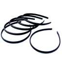 Black Satin Covered Alice Hairband for Kids Girls Teens Headbands (Pack 6)