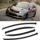 Window Visor for 2006-2011 Honda Civic, Out-Channel Rain Guards Shields Vent Deflector Shade Wind Dark Smoke for 06-11 Civic 2007 2008 2009 2010, Tape-On Outside-Mount, 4PCS