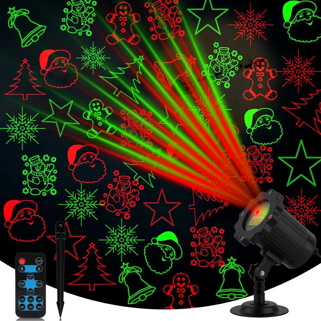 Yokgrass Christmas Projector Lights Outdoor, Waterproof Christmas Laser Projector Lights with Remote, Christmas Spotlight Decorations for Party Yard Garden Outdoor Indoor, SE369