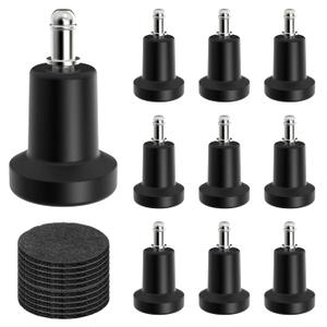 Office Chair Glides & Caster Replacement Feet,Bell Glides Replacement for Office Chair - Convert Swivel Casters to Fixed Stationary Wheels,High Profile with Self-Adhesive Felt Pads(10PCS)