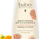Babo Botanicals Moisturizing Oat & Calendula 2-in-1 Shampoo & Wash - For Dry or Sensitive Skin - For all ages - Lightly Scented - Vegan - Various Sizes (8 Fl Oz (Pack of 1))