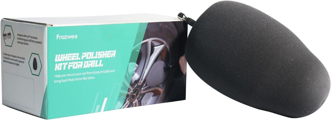 Wheel Polisher Kit for Drill,1/4" Hex Shank for Standard Household Drill/Impact Driver,Gourd Head Design is Very Suitable for Cleaning All Kinds of Wheels, Exhaust Tips,Grilles & etc.