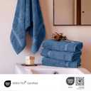 SALBAKOS 100% Turkish Cotton Bath Mat Set 2-Piece - 20x34 inch, Hotel & Spa Collection, Soft, Absorbent, Long Lasting, Durable Bathroom Rugs | Made in Turkey (Blue, 2 Bath Mats)
