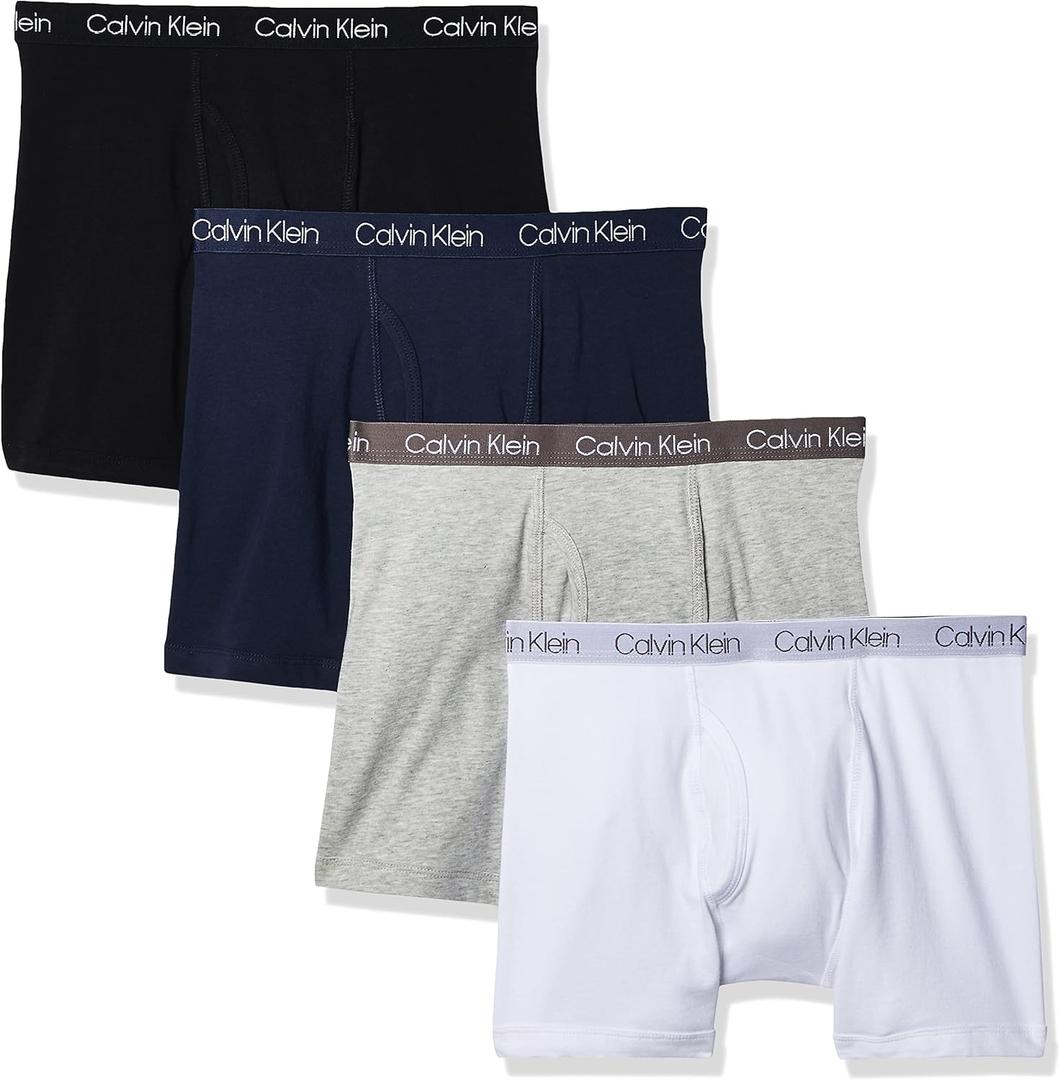 Calvin Klein Boys Performance Boxer Brief Underwear 4-Pack (Medium)