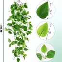 Waipfaru Fake Hanging Plants, 4pcs Artificial Hanging Plant, Faux Ivy Pothos Vines Greenery for Wall Home Bedroom Living Room Aesthetic Kitchen Office Aesthetic Kitchen Indoor Outdoor Decor