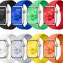 8 Pack Sport Band Compatible with Apple Watch Bands Women Men 40mm 38mm 41mm 42mm 44mm 45mm 49mm 46mm,Silicone Waterproof Strap for iWatch Apple Watch Series11 10 9 8 7 6 5 4 3 2 1 SE Ultra