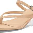 Coutgo Women's Square Open Toe Low Heel Sandals