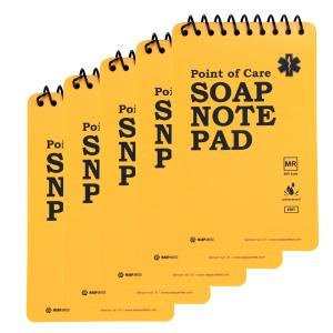Warp United 5-Pack Full Waterproof EMT Point of Care SOAP NOTE Notepad 6" x 3-3/4" MRI Safe version na1.02