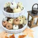 Artgar Foam Pumpkin Decor - 16 PCS Artificial Pumpkin Set - Fall Decor with Mini Pumpkins, Pinecones Maple Leaves Berries for Halloween Thanksgiving Fall Decor, DIY Crafts Tabletop Tray Decorations (Style-4)