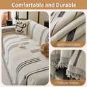 Boho Couch Covers for Sofa Washable Sofa Covers for 3 Cushion Couch Soft Non Slip Couch Covers for Sectional Sofa Dog Pet Furniture Protector (Dark Grey, 91"*134")