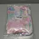 EPLAZA Kids Satin Pajamas for Girls Silk Pajamas Set 2-Piece Feather Long Sleeve Button Down PJs Set Sleepwear with Eye Mask (6-7 Years, Tie-dye Rainbow)