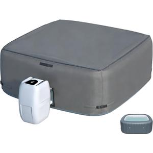 XCZ Portable Hot Tub Cover, Inflatable Hot tub Full Coverage - Waterproof, Sun Protection, dust Proof, Suitable for 71 "Inflatable hot tub spa,Square (Grey, Cover only) (Gray)