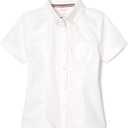 French Toast Girls' Short Sleeve Oxford Shirt (White, 12 1/2 Plus)