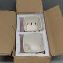 4 Pack Ceramic Berry Baskets, 4.6" Square Fruit Bowls with Holes, Pink & White Berry Containers for Fridge, Decorative Strawberry Grape Cherry Colander, Fruit Crate Holder for Gift Kitchen