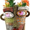 Abstract Face Planters Pots Head,Unique Head Planter for Indoor Plants,Funny Face Flower Pot,Colorful Plant Pots for Outdoor Garden Decor and Home Art Decoration(Classic)