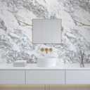 197x48inch Widen White Blue Marble Wall Paper kitchen Granite Countertop Vinyl Wrap Laminate Contact Paper Waterproof peel and stick Wallpaper Removable Shelf Liner Counter Top Stickers Pvc Wallpapers