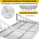 2Pack 2x3ft Adjustable Metal Garage Wall Shelving Heavy Duty Garage Storage Shelf Wall Mounted White