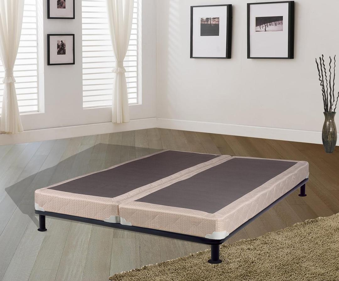 4-Inch Fully Assembled Low Profile Split Wood Traditional Box Spring/Foundation For Mattress Set, Twin XL