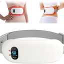 Portable Heating Pad for Cramps, Upgrade Cordless Electric Period Fast Heating Pad for Back Pain Relief Menstrual Belt 6 Heat 6 Massage Modes Gift for Women Girls Her Girlfriend White