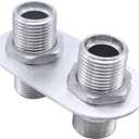 A/C Bulkhead,2-Port Billet Aluminum Heater Bulkhead Connector Hot Rod(Silver)