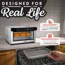 Gourmia Toaster Oven Digital Air Fryer - Convection Mode with 4 Slice Capacity, 3 Rack Positions, 12 Presets, Toast, Bagel, Bake, Roast, Broil, Dehydrate, Popcorn, Fits 9" Pizza, Stainless Steel