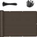 SUNLAX 3'x16' Brown Balcony Privacy Screen Fence UV Protection (HDPE) Anti-Peek, Ideal for Patio, Deck, Yard, Pool, Porch, Railing (We Make Custom Sizes)