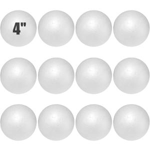 Styrofoam Balls 4 Inch,12PC Large White Foam Balls for Crafts, DIY Craft Giant Foam Ball for Home and School,Smooth Solid Round (Styrofoam-4in-12pc)