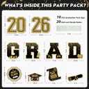 2026 Graduation Decorations Yard Signs 10PCS Black and Gold Congrats Grad Lawn Decorations with Stakes, Graduation Party Supplies, Large Outdoor Graduation Party Decor for High School & College