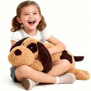 Stuffed Dog Puppy Plush Toy Labrador Retriever Stuffed Animal Huggable for Kids Girls Boys Birthday 30 inch Brown