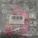 2 Boxes Pink White Acrylic Nail Charms and Gems, Bow Moon Flower Nail Art Charms, 3D Nail Charms with Rhinestones Nail Art Pearls, Silver Gold Nail Gems Charms for Nail Art Decor