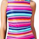 Daci Tankini Tops for Women High Neck Swim Top Tummy Control Bathing Suit Top Modest Swim Tank Top No Bottom (XL)