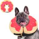 MIDOG Soft Inflatable Dog Cone, Donut E-Collar Alternative for After Surgery, Prevents Licking, Allowing Normal Eating & Vision, Comfortable Recovery Collar for Dogs & Cats, Pink-M+