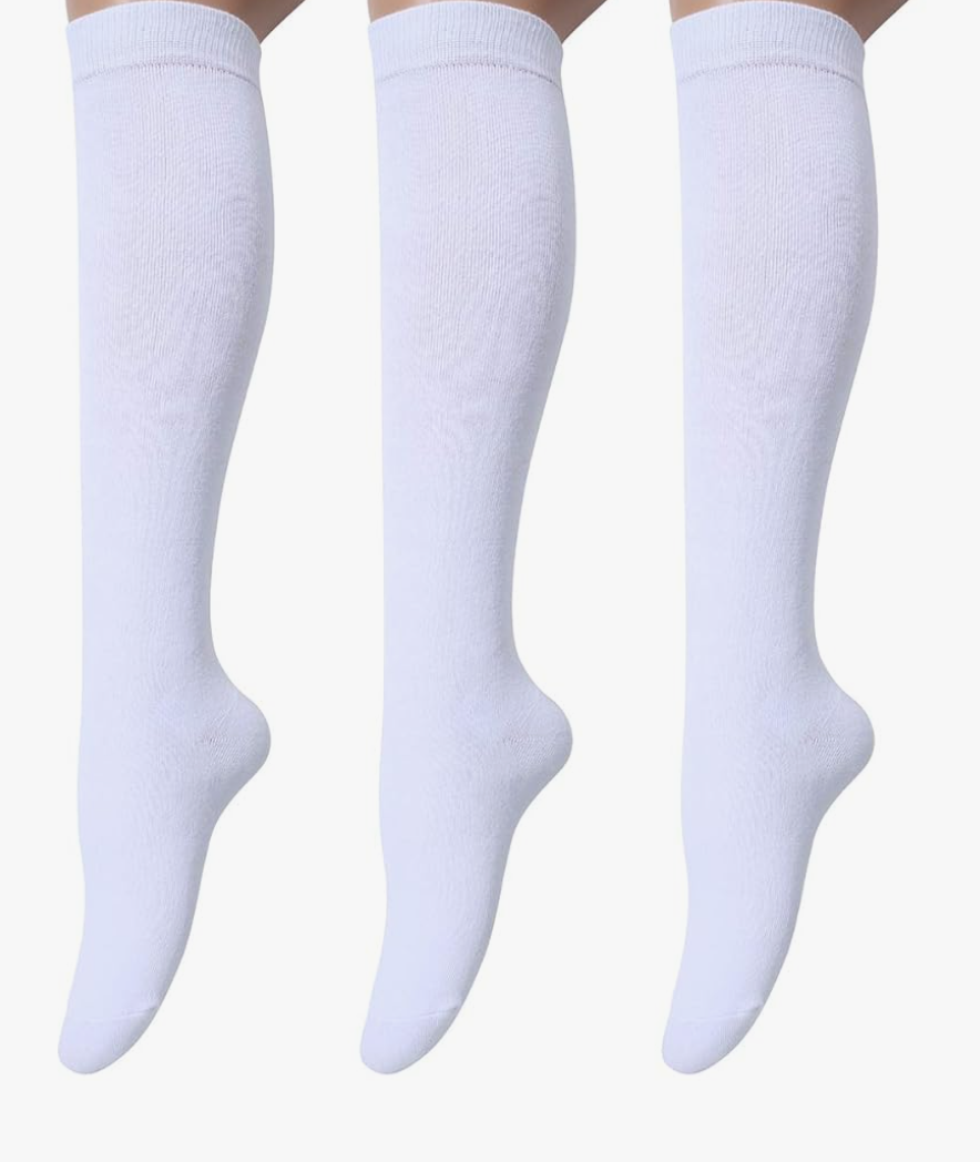 Leotruny 2 Pairs Women's Cotton Opaque Knee High Socks