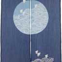 Made in Japan Noren Curtain Tapestry Plovers with Waves