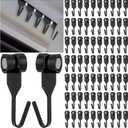 AceOrbit 100 Pcs Gazebo Curtain Hooks Metal Mosquito Netting Track Hook Black Plastic Wheel Ceiling Small Gazebo Replacement Accessories for Spring Summer Outdoor String Lights Garden Pergola Awning