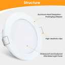 GZV RV Puck Light, RV Recessed Ceiling Light, DC 12V LED Light for Under Cabinet Camper Van Truck Motorhome Interior Lighting, 6 Pack (3000K with White Finish Warm White)