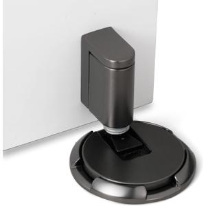 Windproof Door Stopper Indoor Heavy Duty Floor Door Stop Keep Door Open Mechanical No Drilling Door Stopper with Screws and 3M Adhesive, 2 Pack, Grey (Gray)