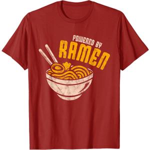 Powered by Ramen Japanese Love Anime Noodles T-Shirt, Large