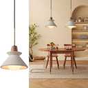 9.4'' Concrete Pendant Lights Kitchen Island Hanging Lights Unique Pinecone Lampshade Industrial Chandelier Nordic Cement Pendant Light for Dining Room, Bedside, Kitchen, Hallway, 1Pcs, White