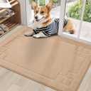 BEQHAUSE Door Mat 24" x 36", Non-Slip Door Mats Indoor Entryway Rugs Washable Low-Profile Absorbent and Stain Resist Floor Mats, Dog Door Mat for Front Back Door, Muddy Wet Shoes & Paws, Beige