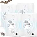 2 Pack Ultrasonic Bat Repellent Devices for Attic, Rechargeable Bat Keep Away, Bird Deterrent Devices Indoor&Outdoor for Porch, House, Garages, Friendly to Human & Pet