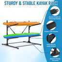 Kayak Storage Rack, Heavy Duty Freestanding Kayak Rack for Garage and Outdoor Storage, Kayak Stand Adjustable for Kayak, Canoe, Surfboard and Paddle Board, 2-Layer