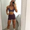OMKAGI Halter Sports Bras for Women Padded Strappy Bra Open Back Workout Gym Crop (Purple, S)