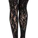 Leg Avenue womens Hosiery Lace Thigh Highs (Black)