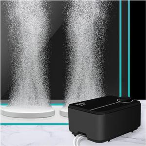 Aquarium Ultra-Quiet Air Pump - Adjustable Fish Tank Aerator with Dual Outlet Pump, 8w 8L/min Oxygen Pump for 20-600 Gallon Tank (Only Air Pump) (Black-K3 8W)