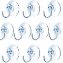 2 x Suction Cup Hooks 10 Pcs 60mm Clear Plastic Sucker Pads for Window Glass Shower Bathroom Kitchen Wall Support Festivals Parties Events Theme Carnival Decorations