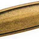 khtumeware 6 Pack 3-3/4 inch(96mm) Vintage Drawer Pulls Antique Brass Cabinet Cup Pulls Cabinet Hardware Kitchen Cabinet Handles Bin Cup Pulls for Kitchen Cabinets. (Cup Pulls 3-3/4 inch Hole Center)