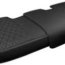 Black Panther Luxury PU Leather Rear Car Seat Cover Adjustable Length (49-55'') Back Seat Protector Fits 90% Vehicles (Sedan SUV Truck), for Seat Bottom Only, Triangle Quilting Design, Black