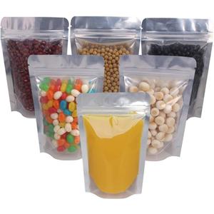 100 PACK 4 x 6 Inch Zipper Mylar Bags Stand Up Mylar Zip Lock Bags Clear Silver Bag Reusable Food Storage Aluminum Foil Pouch Bag for Multipurpose with Gusset Bottom(5.5mil Thickness)